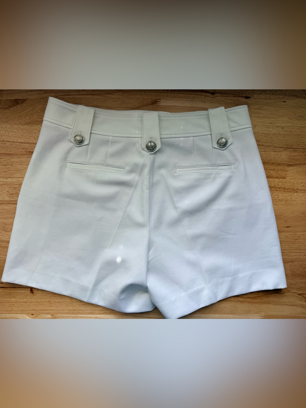 White House Black Market White High-Waist Buttoned Sailor Shorts - Picture 2 of 7
